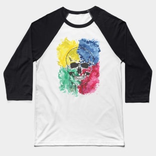 Watercolor Skull Baseball T-Shirt